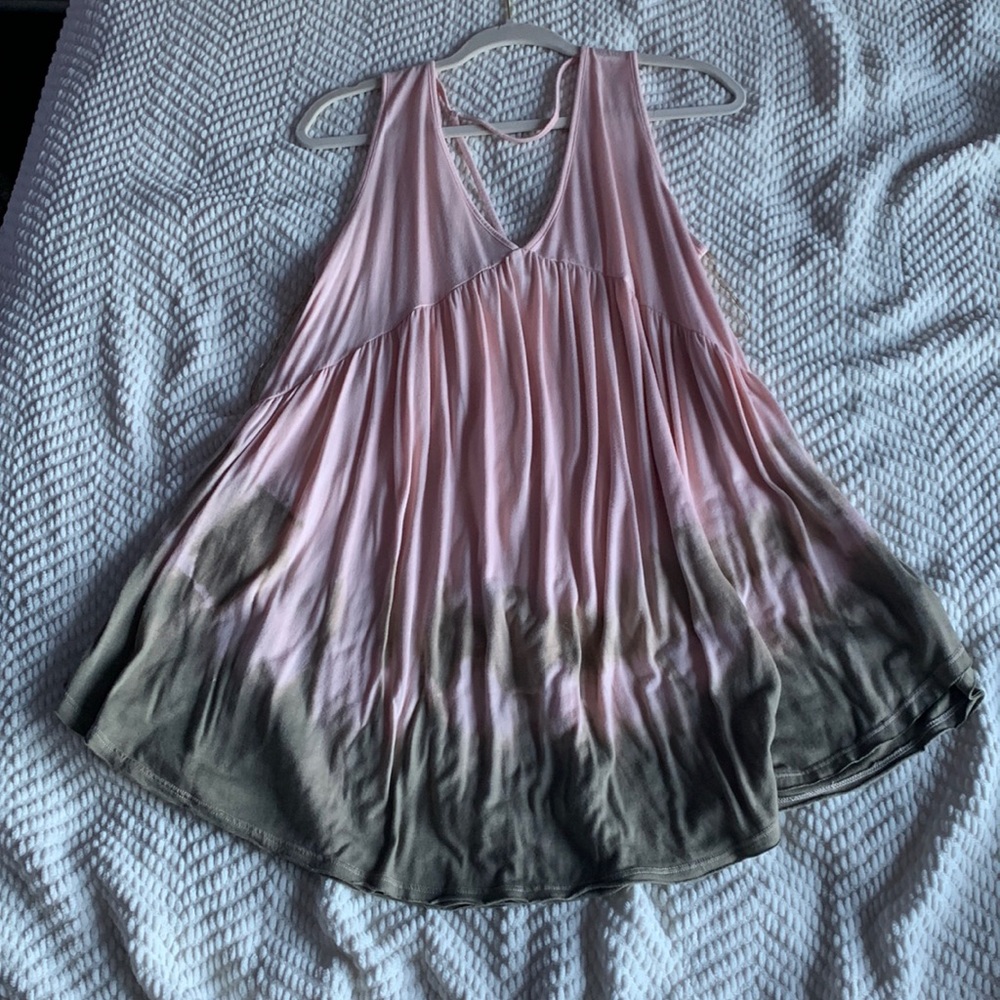 Summer pink and brown dress